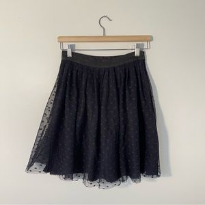 Anthropologie Black Tulle Skirt